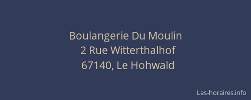 Boulangerie Du Moulin
