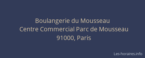 Boulangerie du Mousseau
