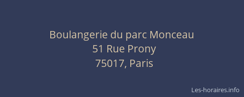 Boulangerie du parc Monceau