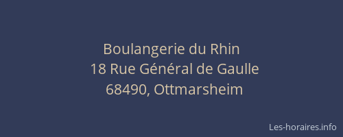 Boulangerie du Rhin