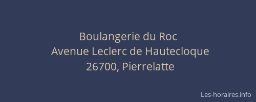 Boulangerie du Roc