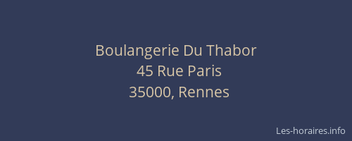 Boulangerie Du Thabor