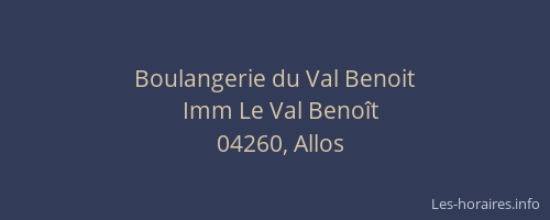 Boulangerie du Val Benoit