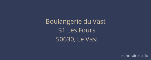 Boulangerie du Vast