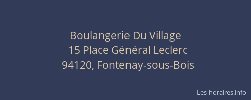 Boulangerie Du Village