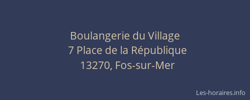Boulangerie du Village