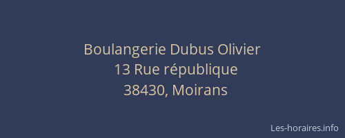 Boulangerie Dubus Olivier