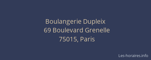 Boulangerie Dupleix
