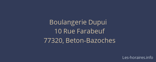 Boulangerie Dupui