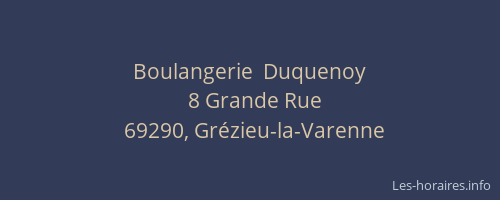 Boulangerie  Duquenoy