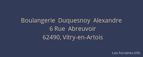 Boulangerie  Duquesnoy  Alexandre