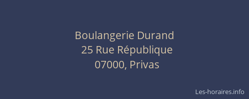Boulangerie Durand