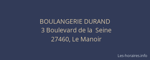 BOULANGERIE DURAND
