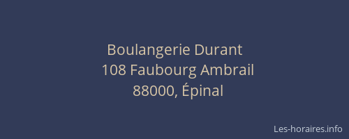 Boulangerie Durant