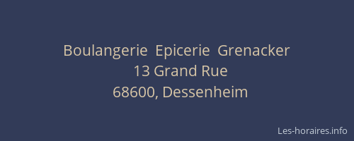 Boulangerie  Epicerie  Grenacker