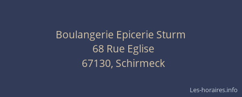 Boulangerie Epicerie Sturm