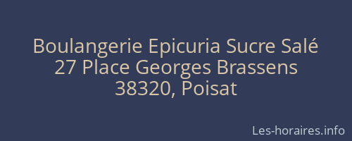 Boulangerie Epicuria Sucre Salé