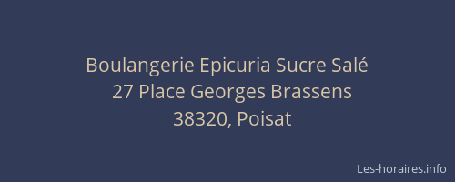 Boulangerie Epicuria Sucre Sal&eacute;