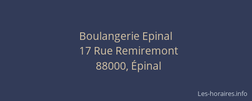 Boulangerie Epinal