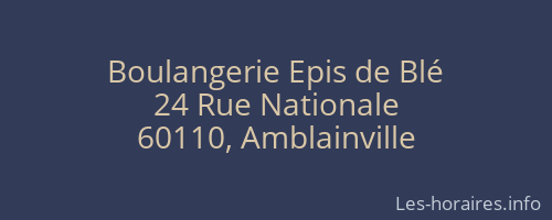 Boulangerie Epis de Blé
