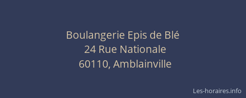 Boulangerie Epis de Bl&eacute;