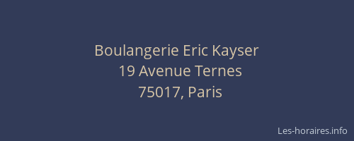 Boulangerie Eric Kayser