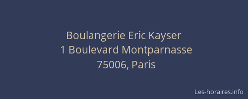 Boulangerie Eric Kayser