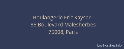 Boulangerie Eric Kayser
