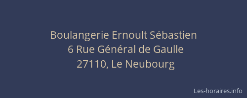 Boulangerie Ernoult S&eacute;bastien