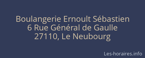 Boulangerie Ernoult Sébastien