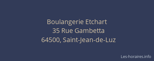 Boulangerie Etchart