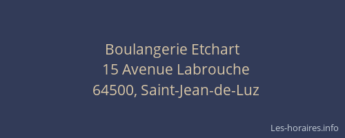 Boulangerie Etchart
