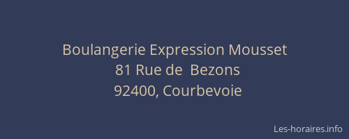Boulangerie Expression Mousset