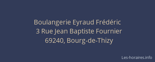 Boulangerie Eyraud Frédéric