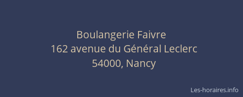 Boulangerie Faivre