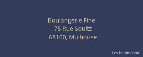 Boulangerie Fine