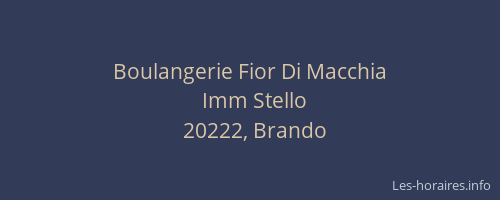 Boulangerie Fior Di Macchia