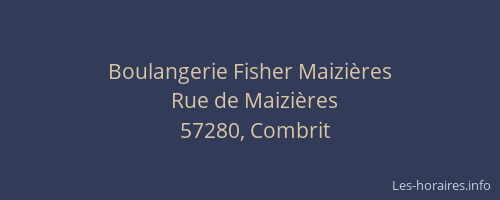 Boulangerie Fisher Maizières