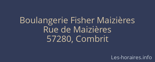 Boulangerie Fisher Maizières