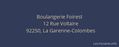 Boulangerie Foirest