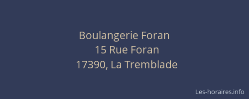 Boulangerie Foran