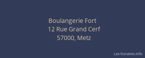 Boulangerie Fort