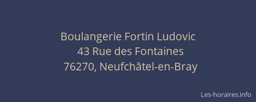 Boulangerie Fortin Ludovic