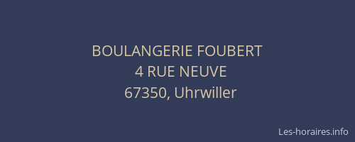 BOULANGERIE FOUBERT