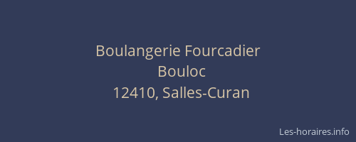 Boulangerie Fourcadier