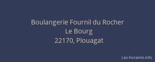 Boulangerie Fournil du Rocher