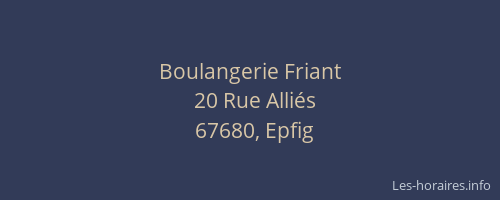 Boulangerie Friant