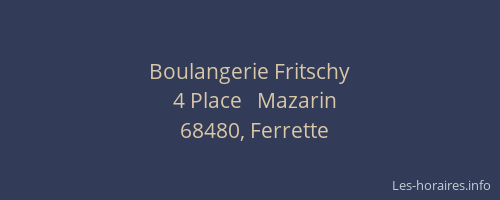 Boulangerie Fritschy