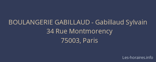 BOULANGERIE GABILLAUD - Gabillaud Sylvain