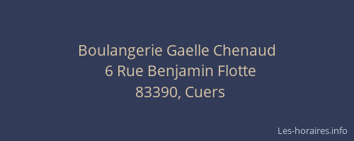 Boulangerie Gaelle Chenaud